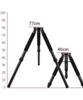 Carbon Fiber Equatorial Telescope Mount Stand For Planetary Imaging, Heavy Duty, Lightweight, High Load Stability shown with height measurements