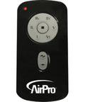 Remote control for the Chic Slick Farmhouse Ceiling Fan With A Tough Antique Nickel Finish And Massive Twelve Blade Windmill Design.
