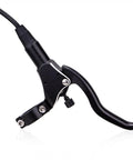 Upgrade Your Ride With This Premium Full Aluminum Alloy Hydraulic Disc Brake Kit featuring black brake lever with quick adjustment.
