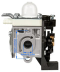Side view of Carburetor Replacement Kit for SRM 225 and GT 225 Trimmers Weed Eater with Air Filter Case Cleaner Cover Fuel Line Gasket.