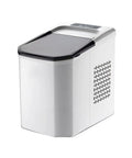 Game Changer Countertop Ice Maker With Self Cleaning Cycle Portable Cube Machine For Kitchen Counters And House Parties Whisper Quiet Low Noise Tech No Drama Operation In Classic Black Or Crisp White side view of white portable ice maker.