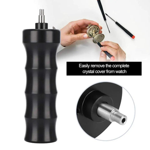 Precision Watch Crystal Removal Pro Grade Air Pump Tool with ergonomic grip and pump head close-up