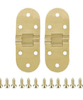 Copper Table Hinge Folding Tray 8x3cm Round Flip Mechanism With Slick Silent Motion Gold Finish, two hinges and screws set