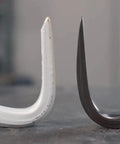 Comparison of two pry bars, featuring Heavy Duty Wrecking Bar 15 Inch Steel Nail Puller For Demolition with red finished ends on right