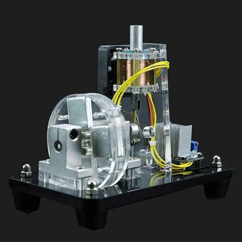 Single Coil Hall Effect Motor for Educational Circuits High Speed Reciprocating Electromagnet Kit on black background