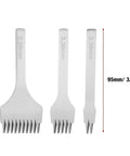 White Steel Prong Leather Punch Set For Crafting Includes 2, 5, And 10 Sizes With 3.38mm Spacing Rust Resistant Ergonomic Handles