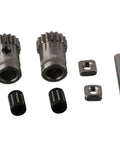 Needle Bearing Gear Set Upgrade for 3D Printers, Dual Drive Extruder Gears Kit in Hardened Steel, Nickel Plated Drive Gear Options displayed
