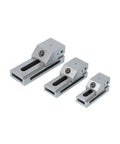 Straight Up Heavy Duty Quick Acting Bench Vise With Smooth Steel Jaws Designed For Precision Clamping On Mill And Lathe Setups, set of three sizes.
