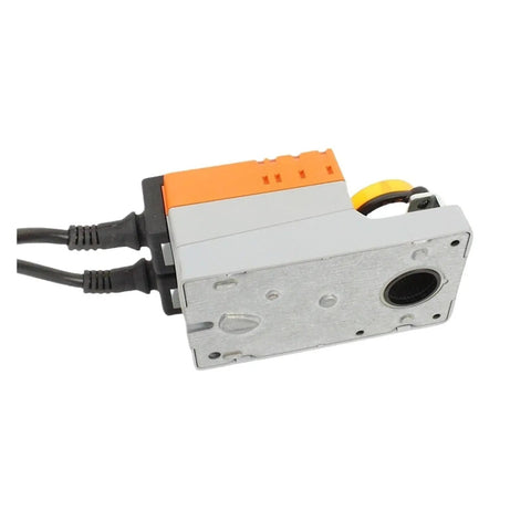Rock Solid Hvac Ball Valve And Damper Actuator Lm24Ap5 shown from above, compact design with gray and orange casing for easy airflow regulation.