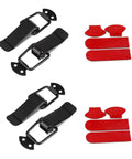 Heavy Duty Car Bumper Clips 4 Pack Quick Release Hasps shown with black billet steel fasteners and red mounting pads