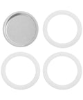Your Go-To Gear Silicone Gasket And Aluminum Filter Set For Stovetop Espresso Makers includes a 9 cup aluminum filter and 3 gaskets