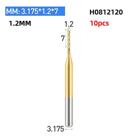 1.2mm tungsten steel bit from 10 Piece PCB Drill Bit Set Pro Grade Mini Drills Kit Tungsten Steel Bits For PCB Boards CNC Router Use