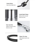 GAZOGJ Pullout Kitchen Faucet with Button Switch Flexible Hose and Modern Mixer Tap - Easy Installation Stylish Design for Home and Commercial Use,Ivory features close-up of hose weave, bright plating, and gravity return design.