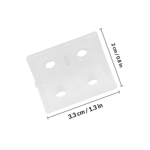 Plastic Corner Bracket Shelf Supports Right Angle Brackets with dimensions 3.3cm x 2cm for easy furniture and cabinet repair