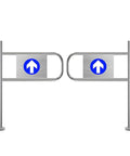 Heavy Duty Self Closing Swing Gate Built Tough With Galvanized Steel For Warehouse Security And Retail Entrances, smooth one way access barrier.