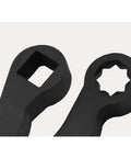 Ultra Compact Crowbar Adapter Head For Tight Spaces with square mouth detail, black heat-treated steel, 3/8" drive compatible