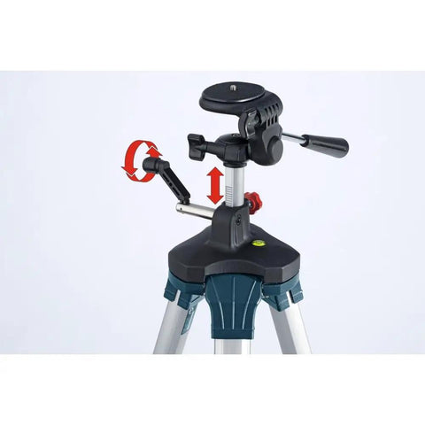 Lightweight Heavy Duty Aluminum Elevator Tripod With Precise Centimeter And Millimeter And Feet And Inches Graduations, head detail