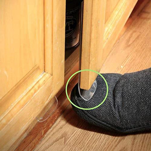 Foot activating Hands Free Cabinet Door Opener Foot Pull Adhesive Toe Kick 4 Pack No Touch Access For Kitchen Office And Home