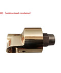 Temperature Rotary Union for Cooling Water, Brass High Speed Swivel Joint with Right Hand Thread HD15, Left And Right Port Connector for Heavy Duty Industrial Equipment, side view