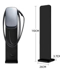 Rock Solid Universal EV Charger Mounting Post With Heavy Duty Freestanding Pole Stand Built Different From Galvanized Steel Wobble Free Setup side view with dimensions 110cm x 26cm x 3.7cm