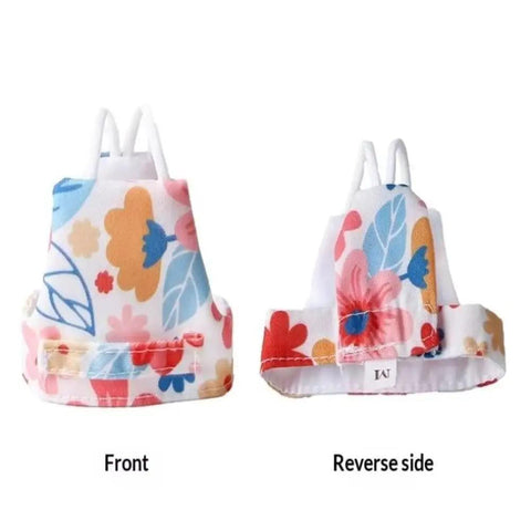 Front and reverse of Anti Pinch Design Bird Flight Suit For Parrots Adjustable Walking Harness And Training Gear Polyester