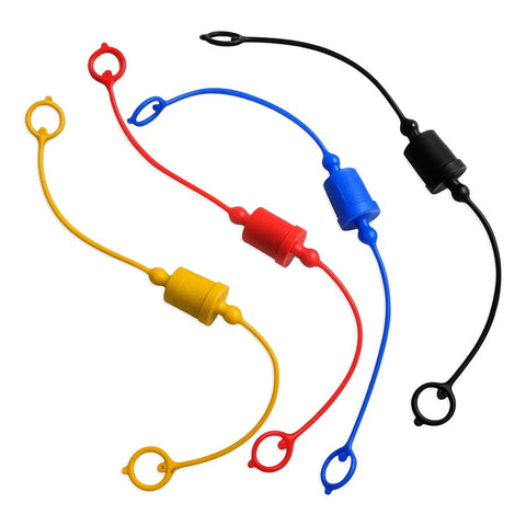8 Piece Car Hydraulic Quick Coupler Dust Cap and Plug Set With Retention Ring Includes Male Dust Cover and Female Plug For Quick Disconnector Port Fitting Compatible With One Quarter Inch 54D 60D, PVC set