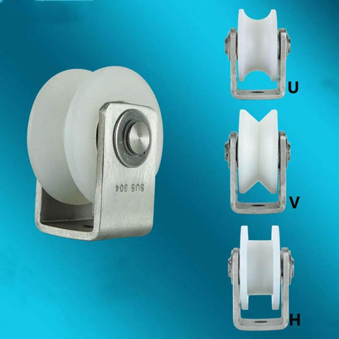 Heavy Duty Nylon Sliding Track Wheel Roller With 304 Stainless Steel Bearing for industrial use, 48mm H type pulley.