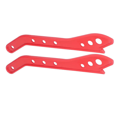 Workhorse Woodworking Safety Push Sticks Two Pack Red Plastic Wood Guide Tool With Ergonomic Handle For Table Saw Router Jointer And Cabinet Shop Gear Built Tough No Sweat Operation Killer Cuts Daily, showing two ergonomic red plastic push sticks.