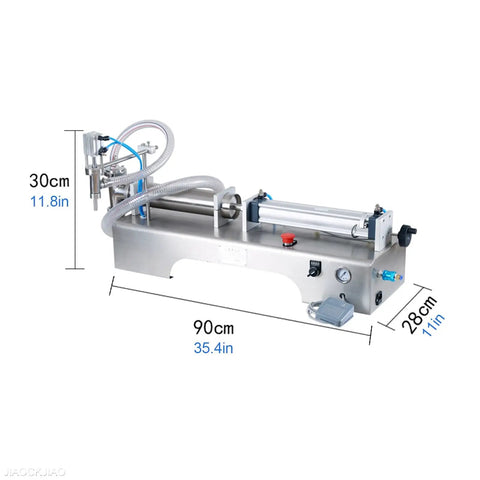 Dead Simple Automatic Pneumatic Bottle Filler With Stainless Steel Nozzle for precise liquid dosing, 90cm long.