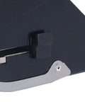 Close-up of metal paper stopper on Handheld Single Hole Punch For Up To 10 Sheets, Heavy Duty Metal Punching Tool.