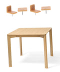 Slick Glide Furniture Slider Pads Two Hundred Pack For Hardwood Floors with wooden table and four protective glides above.