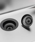 Universal 3.5 Inch Kitchen Sink Drain Kit With Removable Strainer Basket And Stopper Matte Black Stainless Steel Assembly No Fuss Easy Install