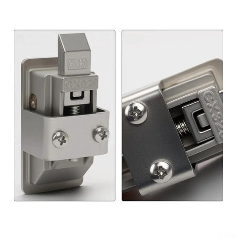 Close-up of 304 Stainless Steel Flat Push Button Lock For Electrical Cabinets And Industrial Panels, Spring Loaded Latch, Brushed Finish