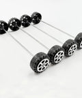Plastic Toy Wheel Set for RC Cars and Robots, 30 Wheels with 15 Shafts, 2mm Diameter, 42mm Wheel Diameter and 16mm Width