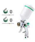Heavy Duty Grab And Go Handheld Airbrush Kit Decked Out With 600Ml Gravity Cup Adjustable Tips showcasing HVLP spray gun with nozzles.