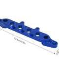 Lightweight Aluminum Front Mount Stand For SCX6 JLU Wrangler One Sixth RC Car CNC Machined For Precise Fit Boosts Stability And Handling Built Tough Durable Alloy Dark Blue, dimensions shown