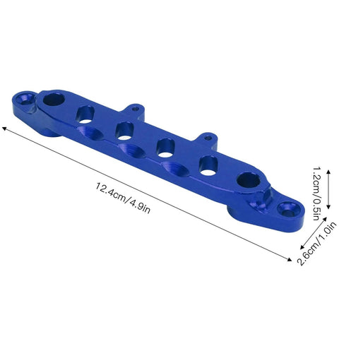 Lightweight Aluminum Front Mount Stand For SCX6 JLU Wrangler One Sixth RC Car CNC Machined For Precise Fit Boosts Stability And Handling Built Tough Durable Alloy Dark Blue, dimensions shown