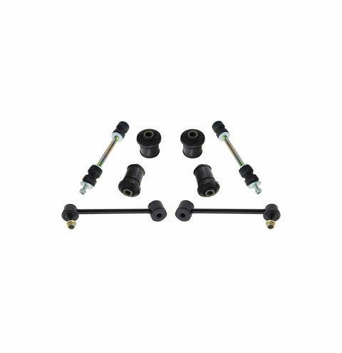Beefed-Up Front And Rear Suspension Kit With Upper Control Arms Lower Ball Joints Sway Bar End Links Tie Rod Ends And Pitman Idler Arms With 3 And 4 Groove Spline For Chevy Suburban 2500 2001-2010 And Hummer H2 2003-2007 Direct Fit components on white background