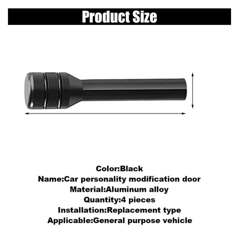 Four Piece Aluminum Car Door Lock Knob Set With Lift Bolts And Inner Pull Pins Durable Black Door Lock Covers
