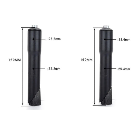 Adjustable Bicycle Handlebar Stem Adapter And Riser Extension Aluminum Alloy Construction for 22.2mm and 25.4mm steerer showing dimensions