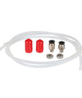 Filament Dryer Box Tubing Set for 3D Printers With Secure Quick Connects and Sealing Caps, 2.5mm ID, 100cm Length, shown with accessories