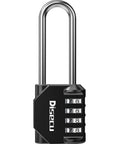 2.6 Inch Long Shackle 4 Digit Resettable Combination Lock For Outdoor Use, waterproof padlock with visible dials and steel body