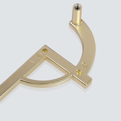 Gold Brushed Half Moon Cabinet Pulls 7.17 Inch Long showing detail of zinc alloy material and design