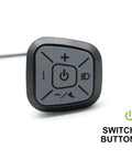 Close-up of control switch for Bezel-Less VA Color LCD Waterproof Bike Display For 36V 48V 52V E-Bikes with USB 5-Pin Meter.