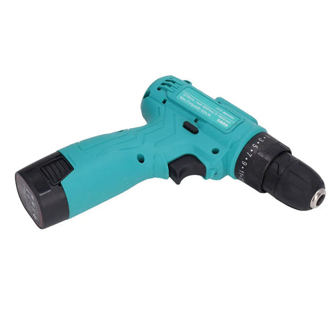 Tough As Nails Cordless Impact Driver Drill Packing Serious High Torque Kick And Smooth Variable Speed Control Up To 1550 RPM, turquoise with a compact design for tight spaces.