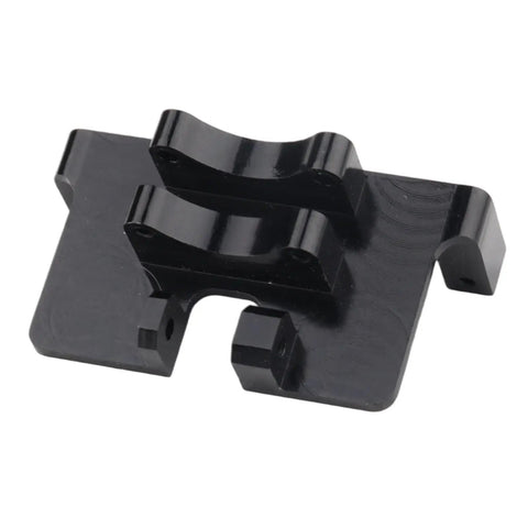 CNC Machined Aluminum Servo Mount Bracket for 1/24 Scale RC Crawlers, compatible with 08MA Servos, Axial SCX24 upgrade shown.