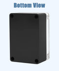 Bottom view of Rugged Outdoor Electrical Junction Box IP65 Waterproof Dustproof ABS Plastic Enclosure With Clear Cover For Electronics