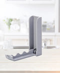 Slick Foldable Wall Hooks Self Adhesive Space Savers For Hats Bathrobes Coats Heavy Duty Peel Stick Easy Install showing gray plastic design.