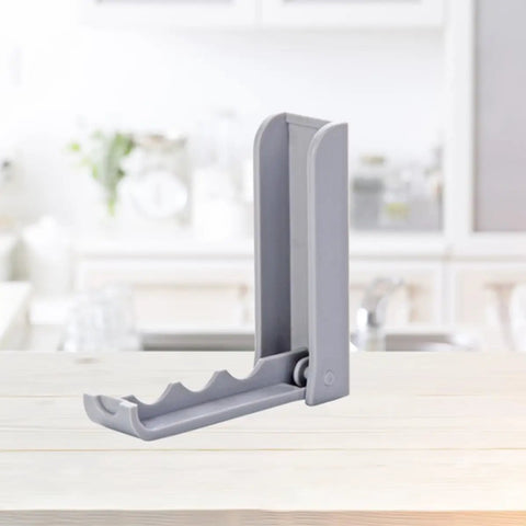 Slick Foldable Wall Hooks Self Adhesive Space Savers For Hats Bathrobes Coats Heavy Duty Peel Stick Easy Install showing gray plastic design.