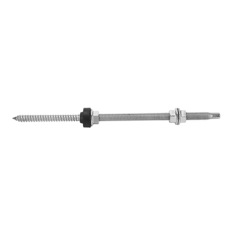 Heavy Duty Stainless Steel Double Head Screws Set Of 4 Wind And Earthquake Proof Solar Bracket Bolts side view with threaded design